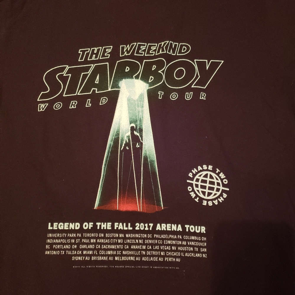 🎤 The Weekend Starboy World Tour T-Shirt 🎤 - Picture 2 of 5